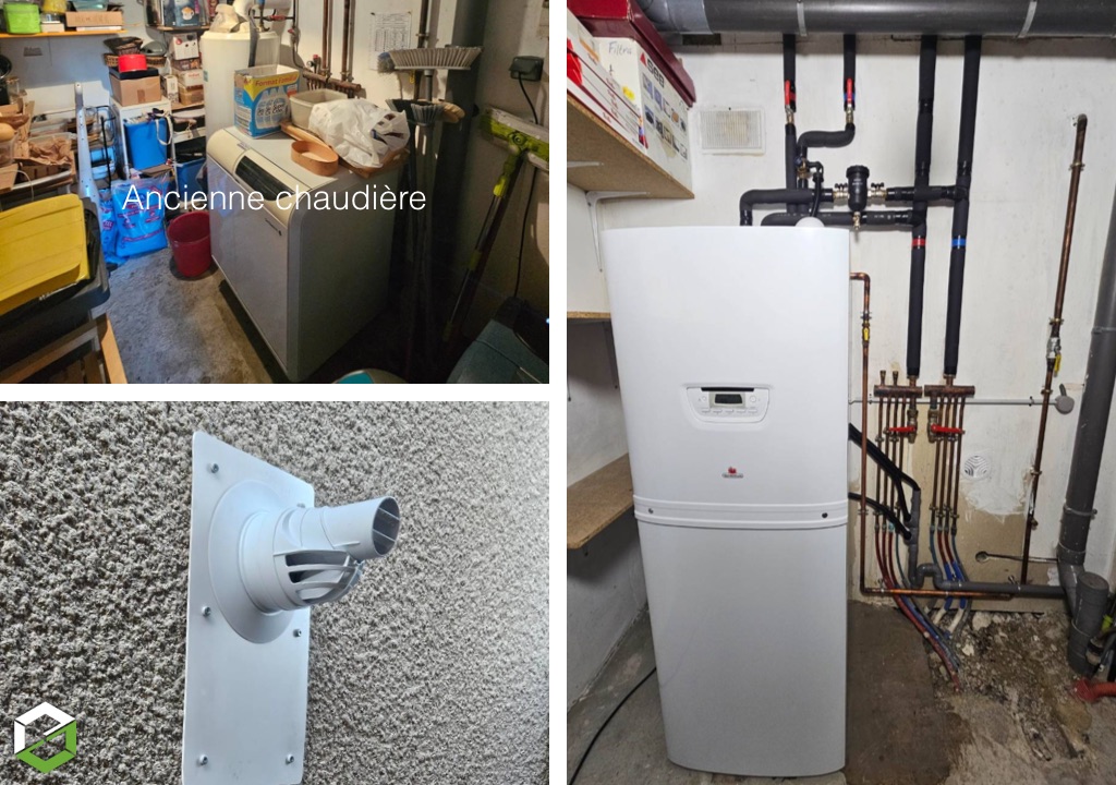 Installation d'une chaudière Gaz naturel SAUNIER DUVAL DUOMAX F34 et d'un thermostat Mipro SENSE et une passerelle connecté MiGoLink