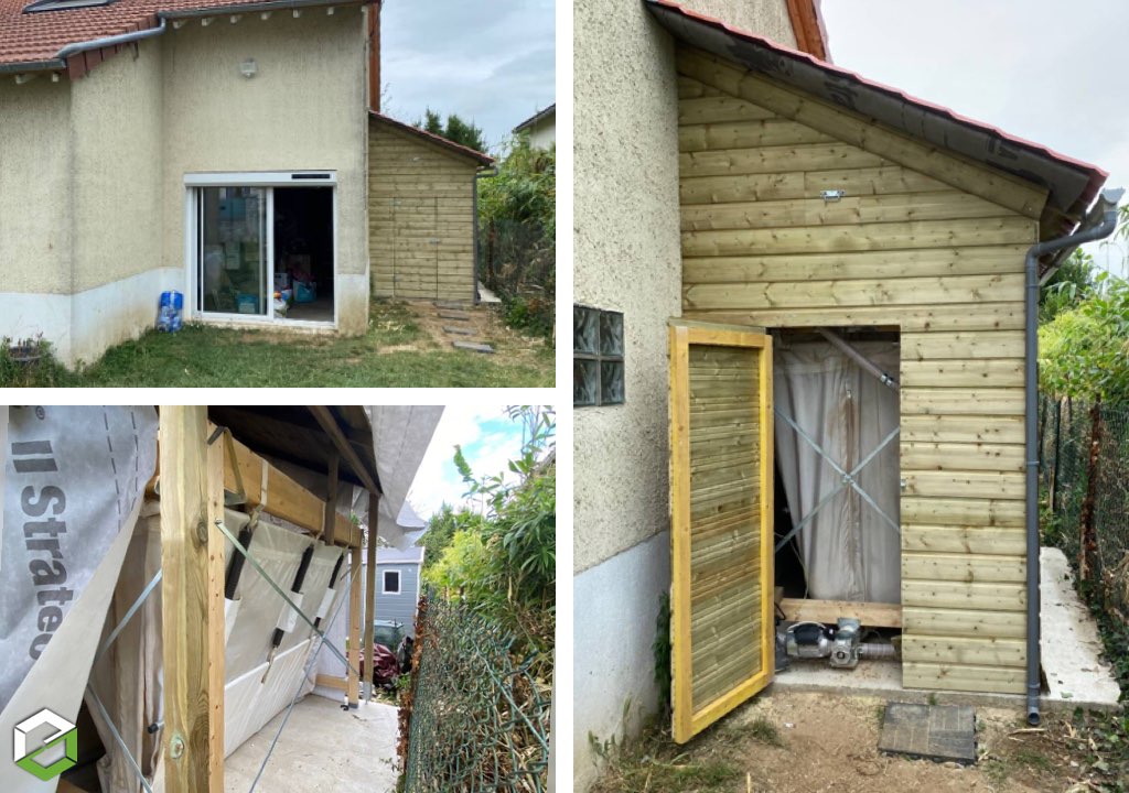 déplacement d'un silo okofen kgt2614 - aménagement d'un cabanon  - rge qualibois-eau