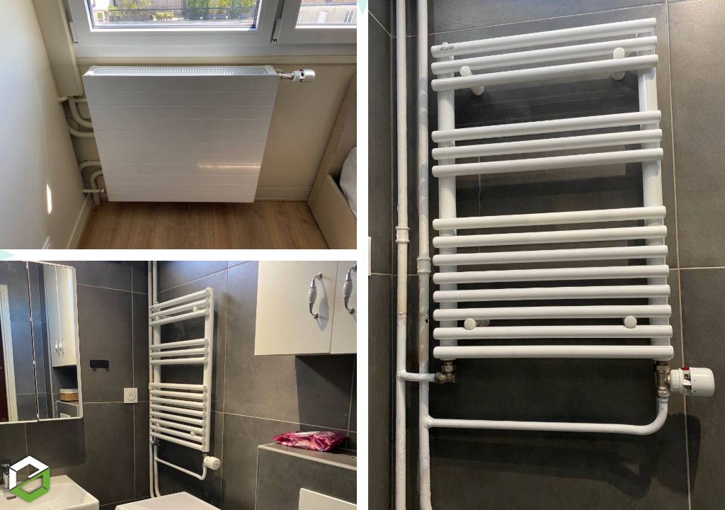 paris intra-muros 14ème : remplacement de deux radiateur par des solutions dimensionnées basse température bt