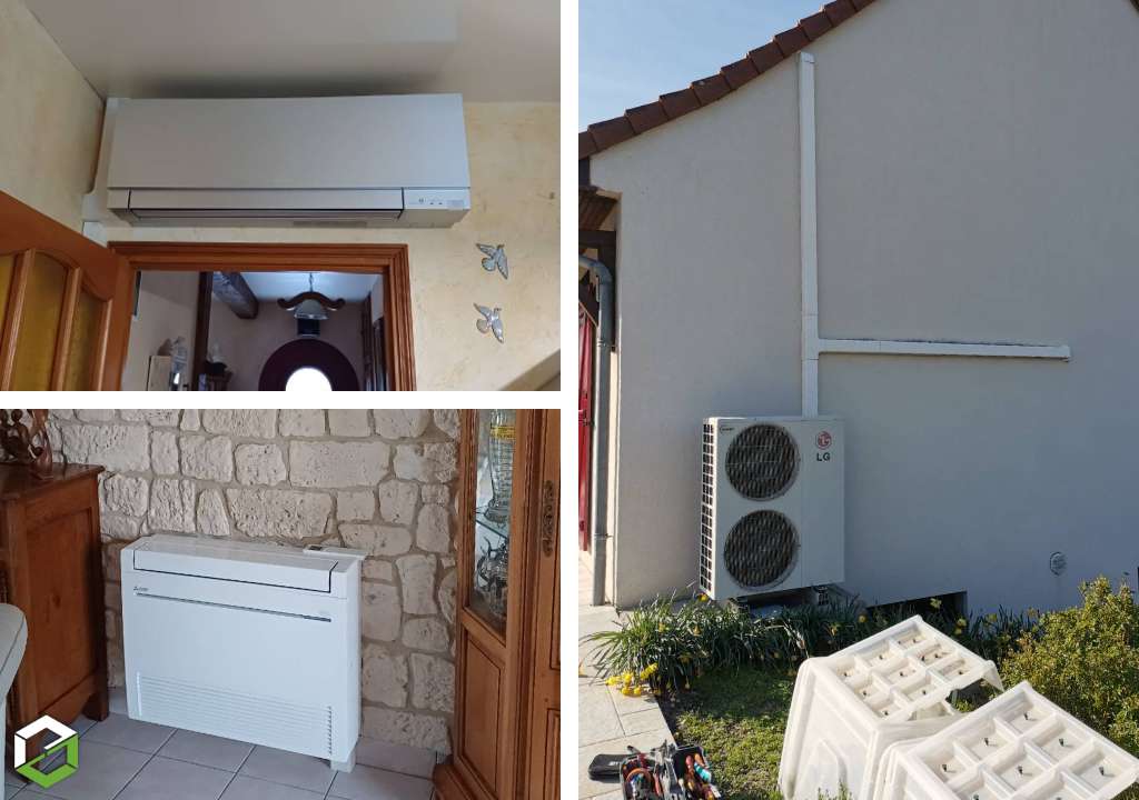 Consultez la chantier : remplacement d'une pompe à chaleur air/air lg par une pompe à chaleur air/air mitsubishi electric - entreprise rge qualipac