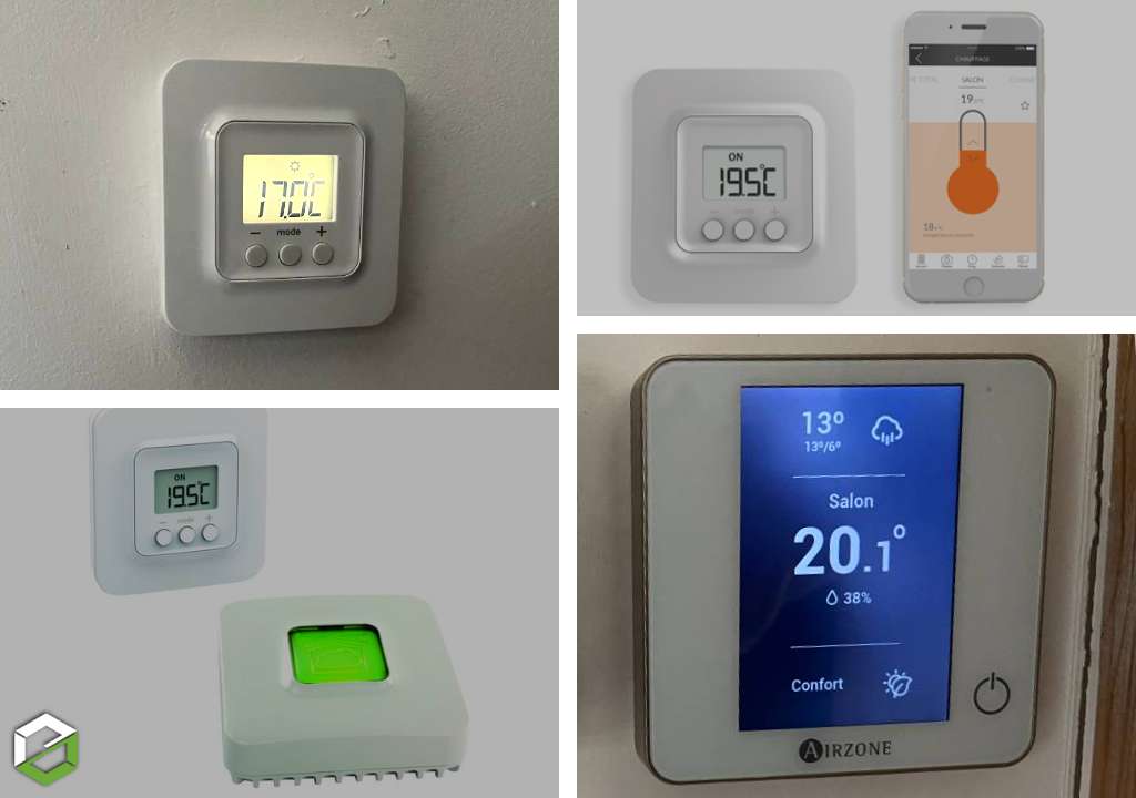 Consultez la chantier : remplacement et pose de thermostats d'ambiance digitaux connectés delta dore sur plancher chauffant - gestion du chauffage plus facile via un smartphone