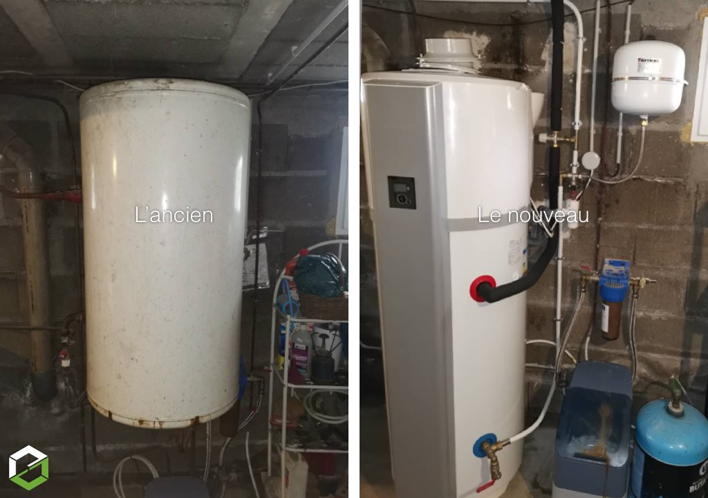 remplacement d'un préparateur d'eau chaude sur pompe à chaleur par un chauffe-eau thermodynamique atlantic - entreprise rge qualipac