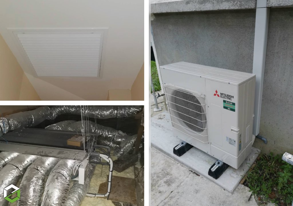 Consultez la chantier : remplacement d'un chauffage central avec chaudière fuel par une installation d'une climatisation pompe à chaleur air/air par type gainable mitsubishi electric avec régulation airzone au sud de tours - entreprise rge qualipac