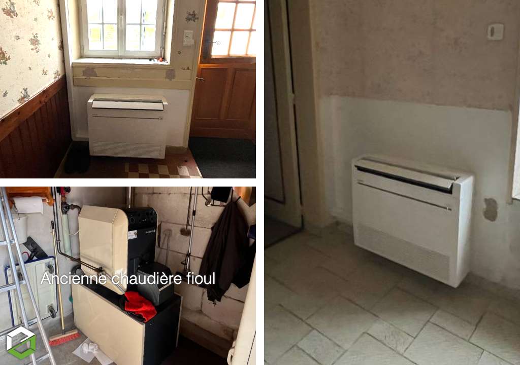 remplacement d'une chaudière fuel par une pompe à chaleur air/air mitsubishi electric à proximité d'amboise et de tours - entreprise rge qualipac