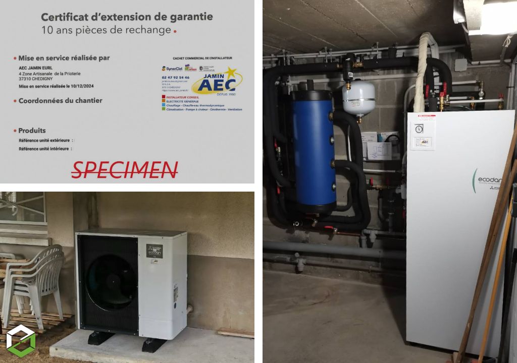 Remplacement d'une chaudière fuel (fioul) par une pompe à chaleur Mitsubishi Electric air/eau  - Entreprise RGE QualiPAC