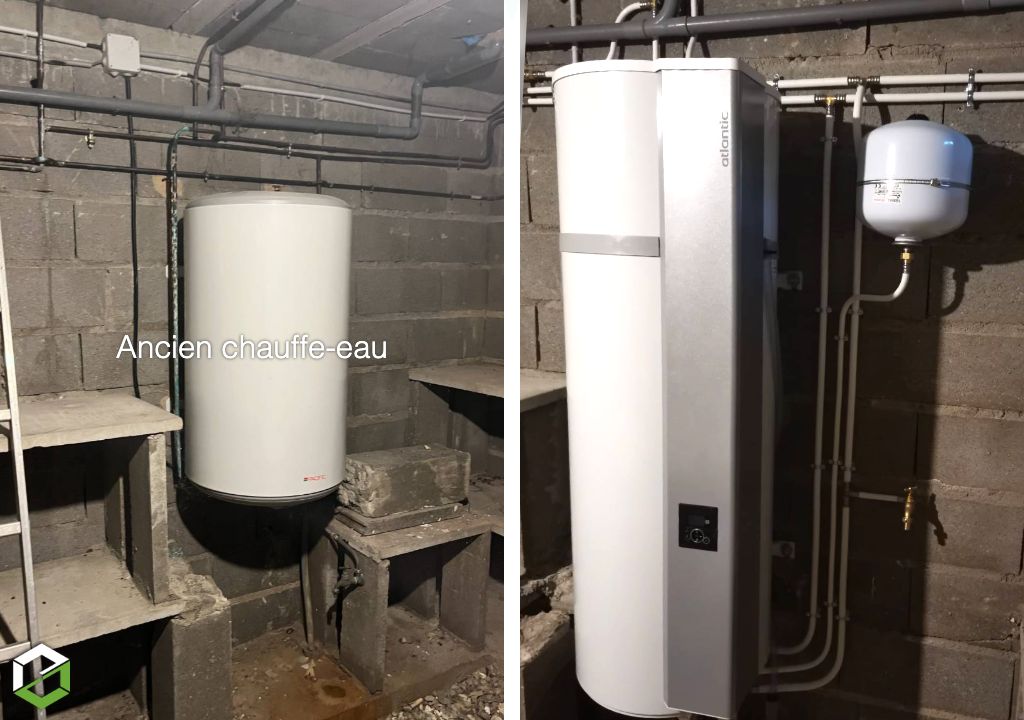 Remplacement d'un chauffe eau électrique par un chauffe-eau thermodynamique Atlantic pour la production d'eau chaude 