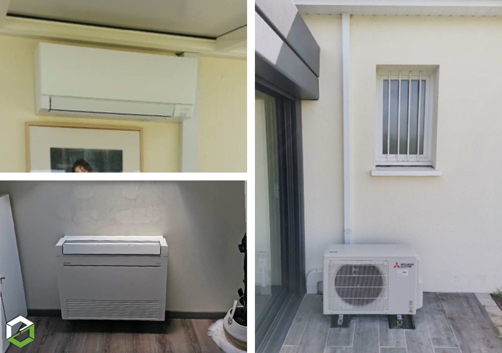 Remplacement d'une Climatisation (Pompe à chaleur air/air) Airwell par une PAC air/air Mitsubishi Electric - Entreprise RGE QualiPAC
