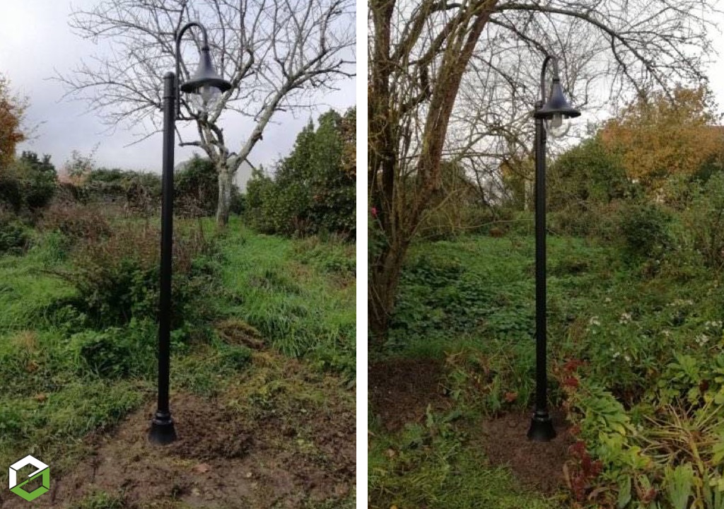 rénovation électrique éclairage extérieur et remplacement des luminaires type lampadaires