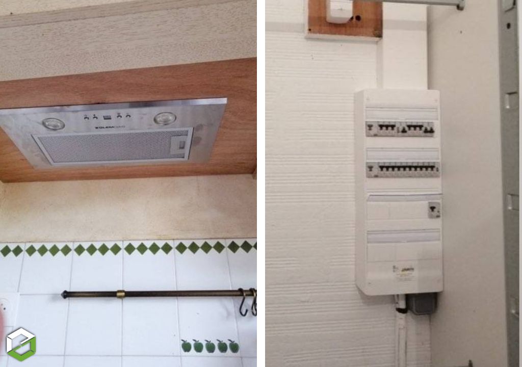 Rénovation électrique et remplacement d'une hotte de cuisine