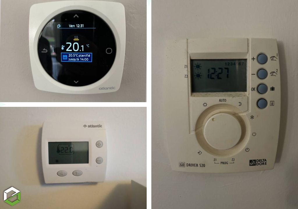 Pose de thermostats d'ambiance digitaux connectés ATLANTIC sur plancher chauffant