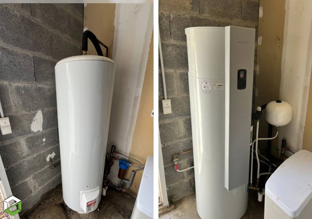 Consultez la chantier : remplacement d'un chauffe eau électrique par un chauffe-eau électrique nouvelle génération atlantic - entreprise rge 