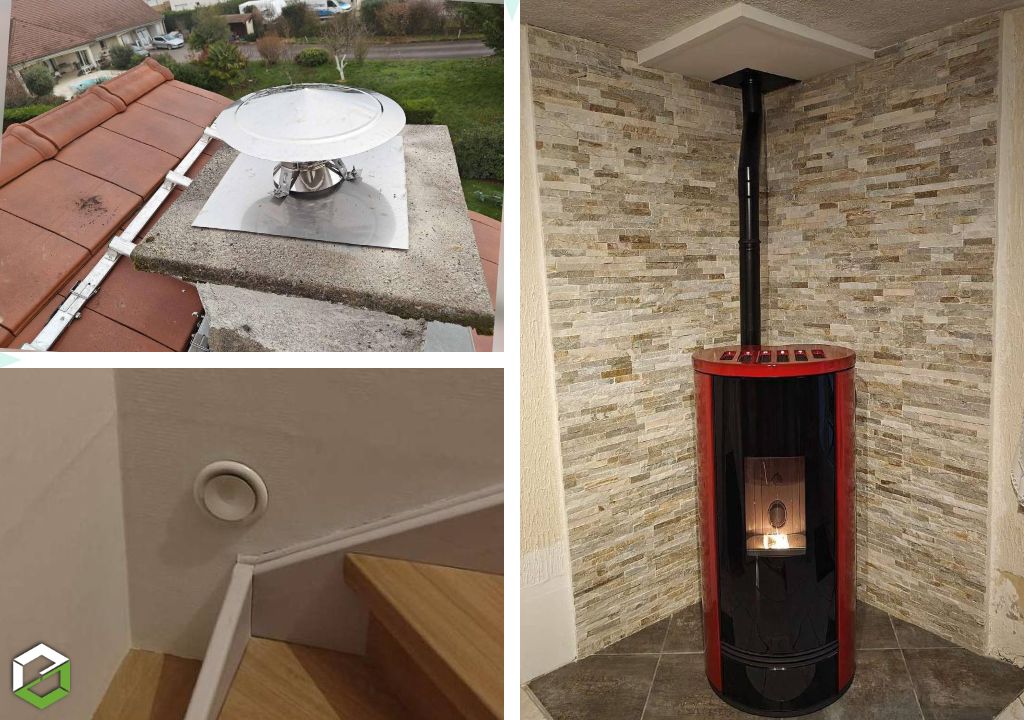 ​Installation d’un poêle à granulés PIAZZETTA P220T – Habillage céramique-Jura (39)