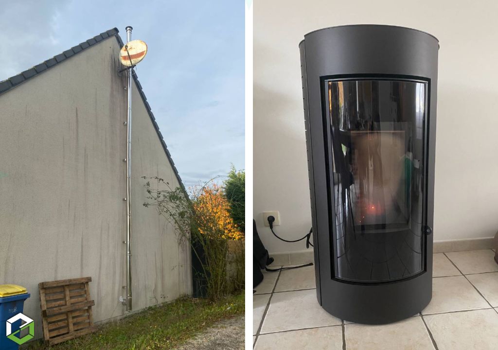 Installation d'un poêle à pellets CMG - Chauffagiste RGE Qualibois Air