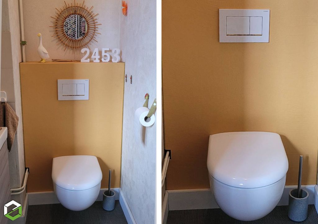 Remplacement d'un WC au sol par un WC suspendu