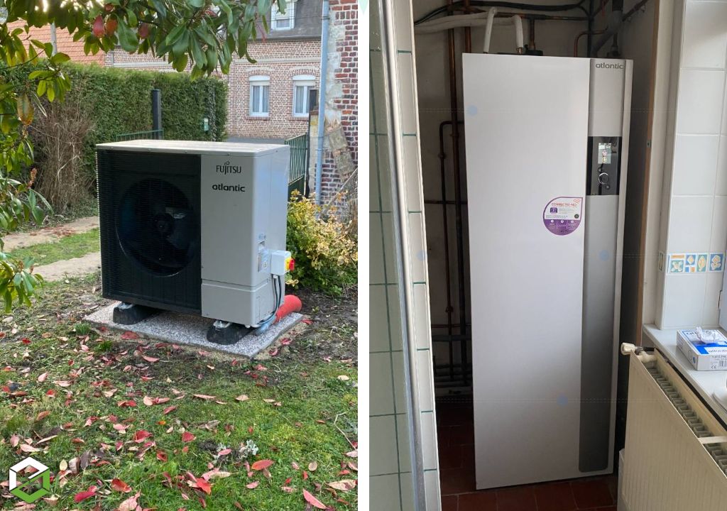Remplacement d'une ancienne chaudière gaz par une PAC air/eau Atlantic - Chauffagiste RGE