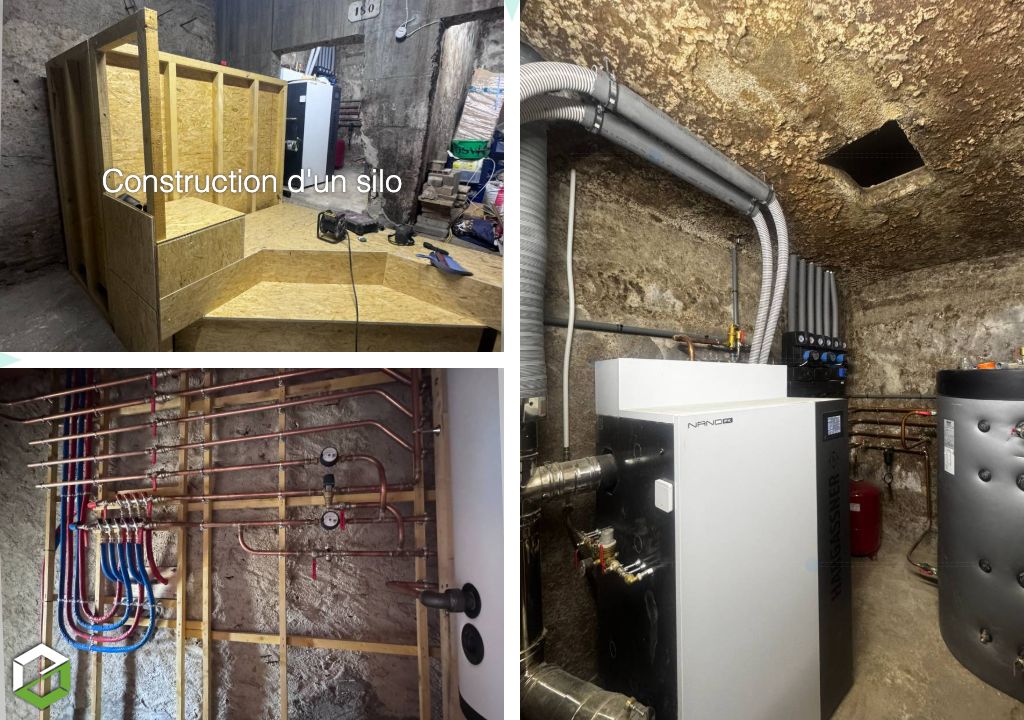 Installation d'une chaudière à pellets Hargassner Nano PK 20 kw  par un artisan RGE QualiBois