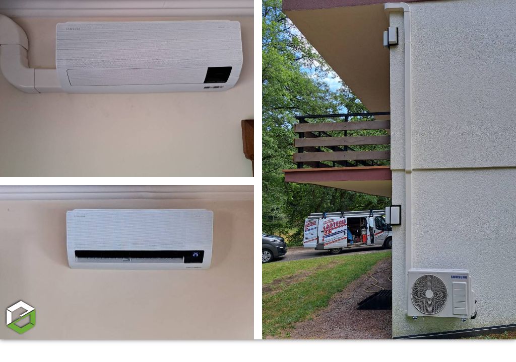 Consultez la chantier : installation d'une climatisation réversible bi-split samsung