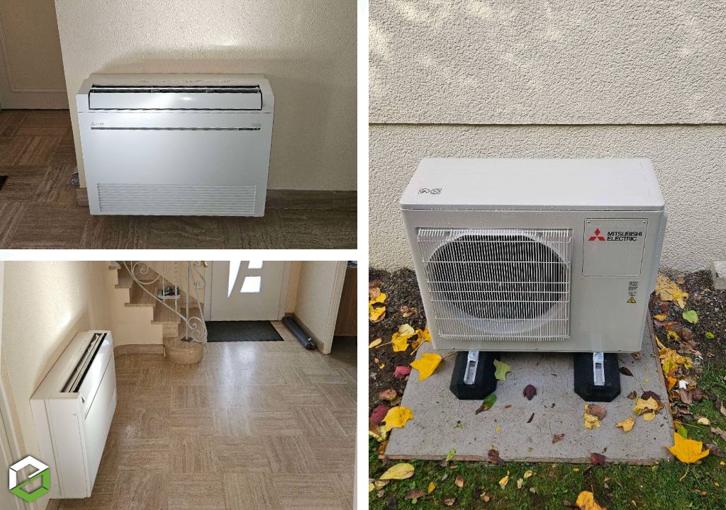 Installation d'une pompe à chaleur AIR AIR MITSUBISHI ELECTRIC - Entreprise RGE QualiPAC-Morbihan (56)