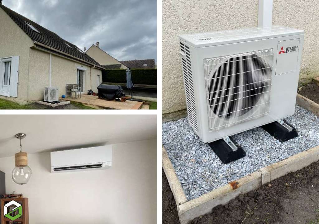 installation d'une pac air-air, en remplacement de convecteurs électriques
