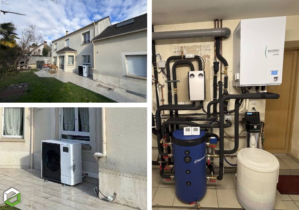 Consultez la chantier : remplacement d'une pac air-eau monobloc de dietrich