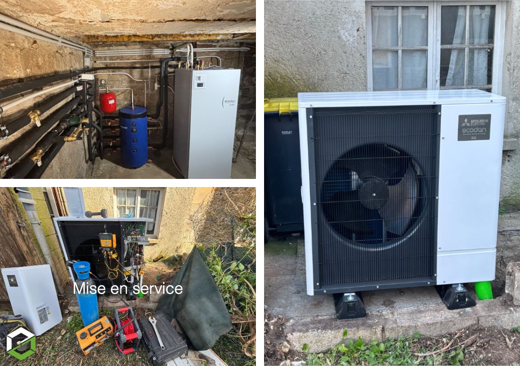 installation d’une pac air-eau mitsubishi