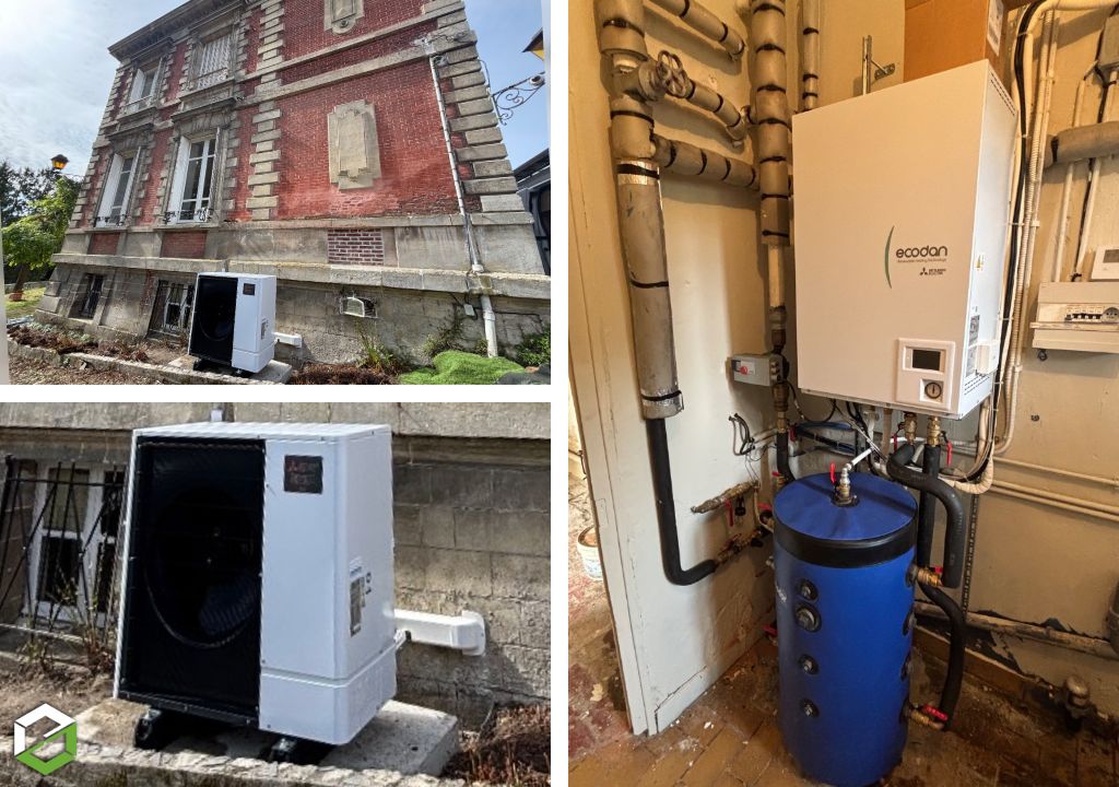 Consultez la chantier : ​remplacement d’une chaudière fioul à condensation par une pompe à chaleur air-eau mitsubishi zubadan 14 kw