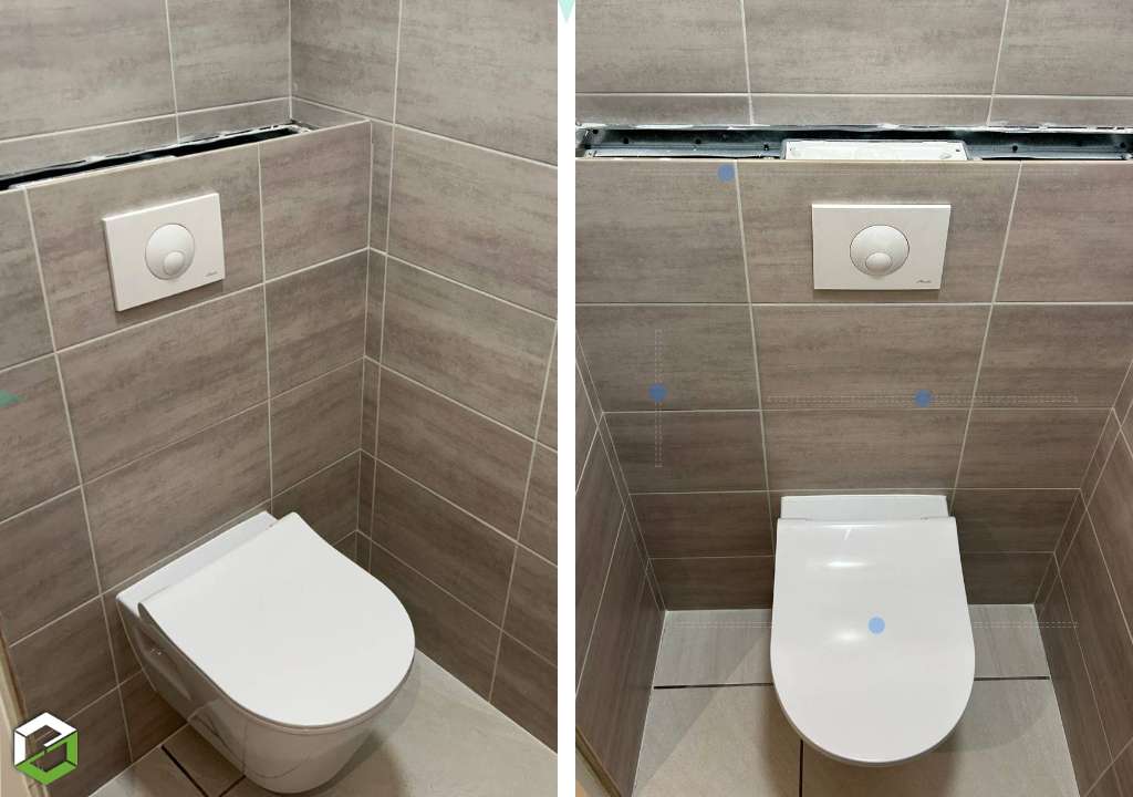 installation d'un wc suspendu et pose faïences - entreprise rge