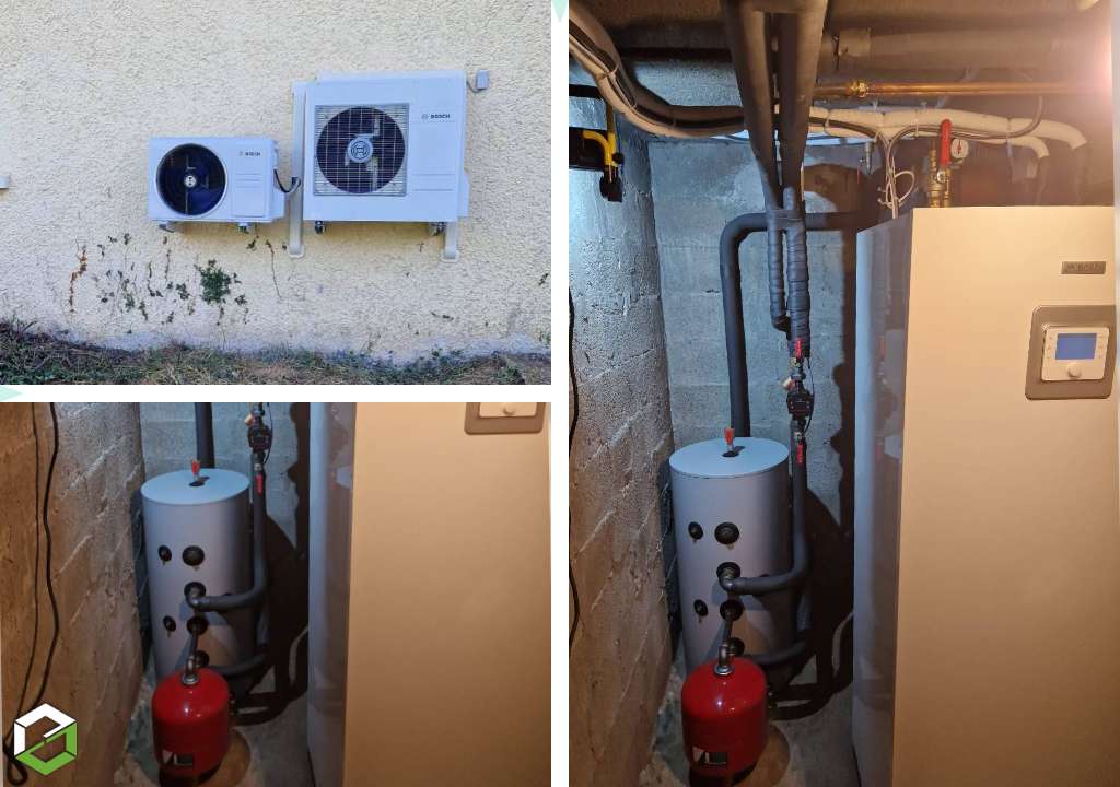 installation d'un pompe à chaleur bosch et d'une climatisation bosch dans une maison - entreprise rge