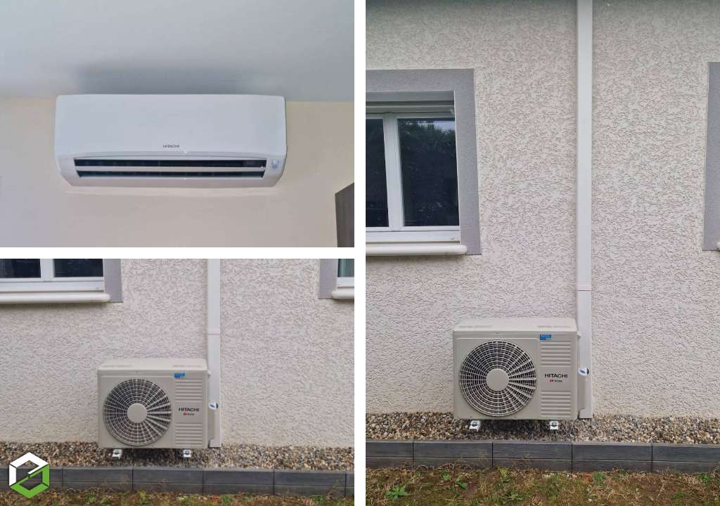 installation d'une climatisation réversible monosplit hitachi air home 400 5.0kw - entreprise rge