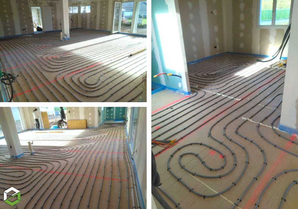 Consultez la chantier : installation d'un plancher chauffant rehau dans une villa neuve - entreprise rge