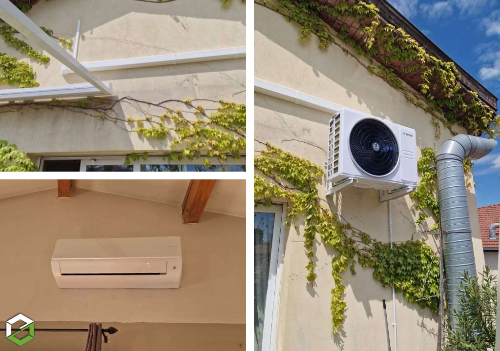 Consultez la chantier : installation de la climatisation bosch mono split 6000 7 kw d'un appartement
