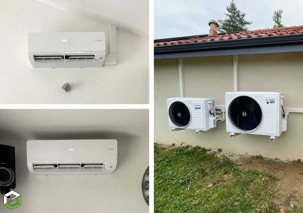 Consultez la chantier : installation de deux monosplits bosch dans une maison a luzinay - entreprise rge qualipac