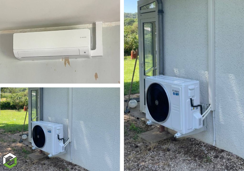 Consultez la chantier : installation de climatisation monosplit  bosch dans une maison à optovoz