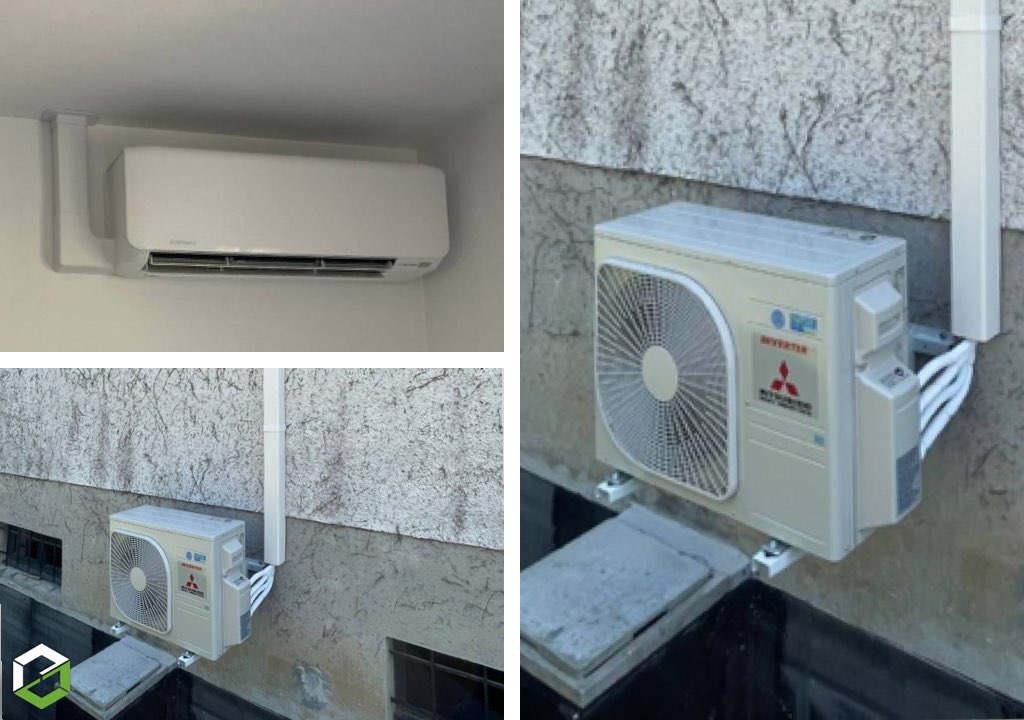 Consultez la chantier : installation de climatisation bi-split mitsubishi heavy industries dans une maison d'habitation