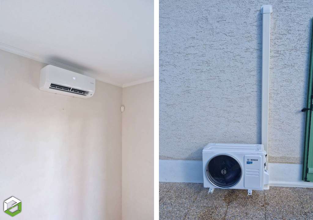 installation de climatisation bosch dans une maison - entreprise rge qualipac