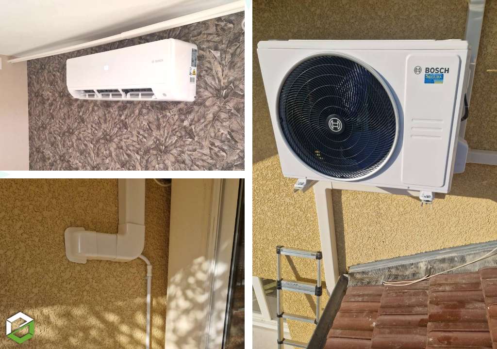 installation de climatisation réversible bosch dans une maison