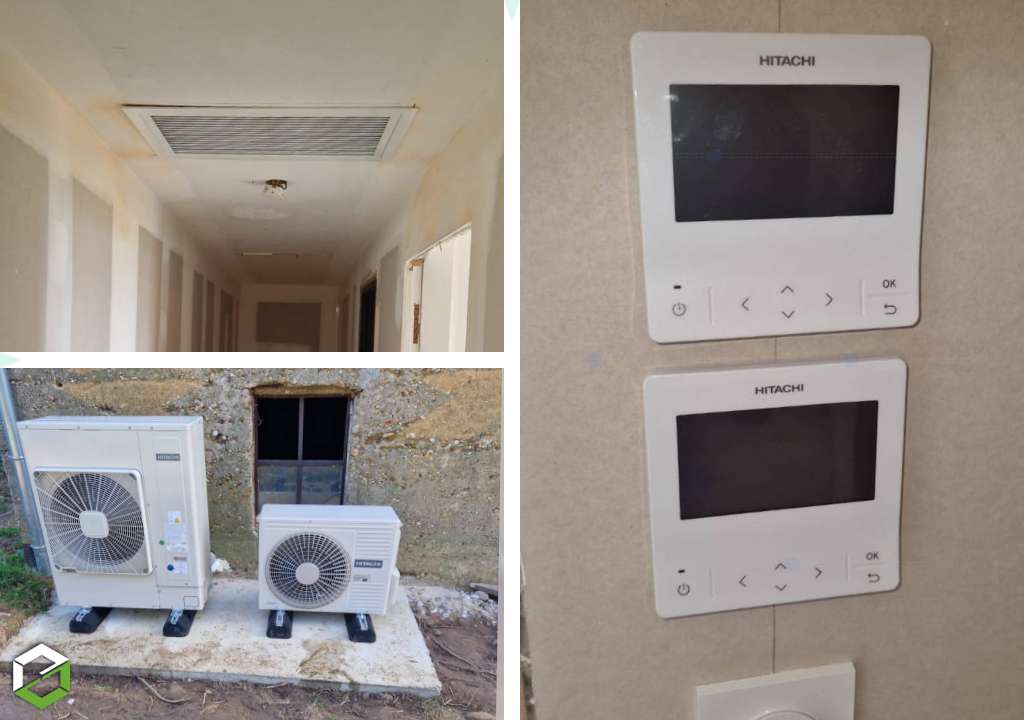 Installation de deux gainables HITACHI +Koolnova dans une maison