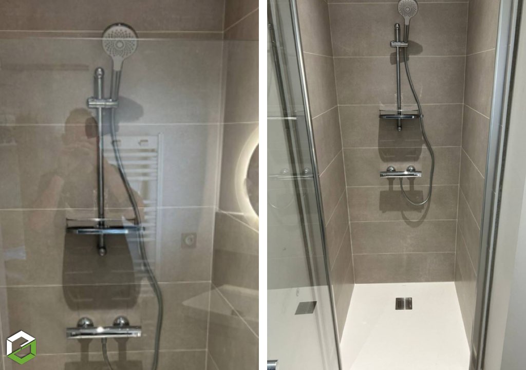 Consultez la chantier : rénovation d'une douche suite parentale