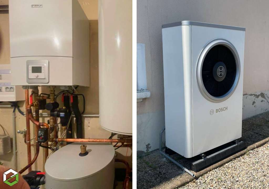 Consultez la chantier : installation d'une pompe à chaleur bosch 7000 - entreprise rge