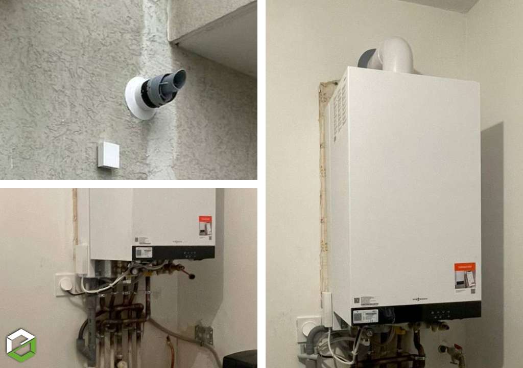 installation de 3 chaudières viessmann vitodens 050 - w 25 kw
