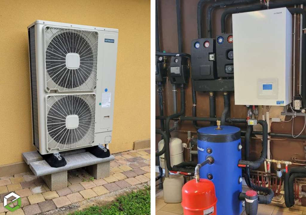 Consultez la chantier : installation d'une pompe à chaleur hitachi + relève ballon solaire