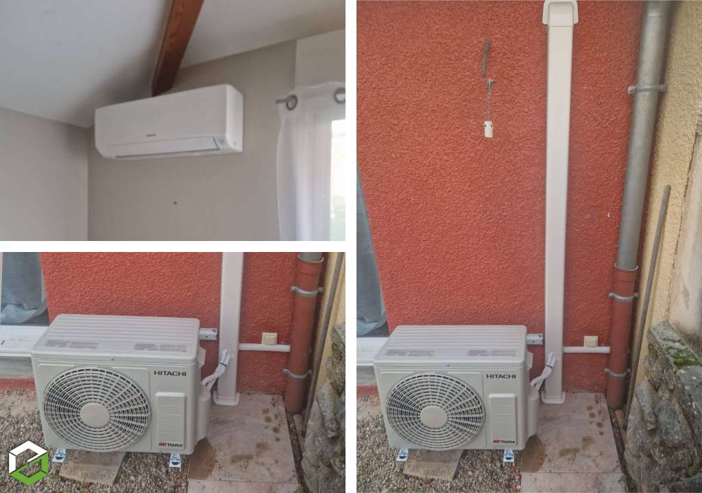 installation d'une climatisation hitachi air home 400 3.5kw