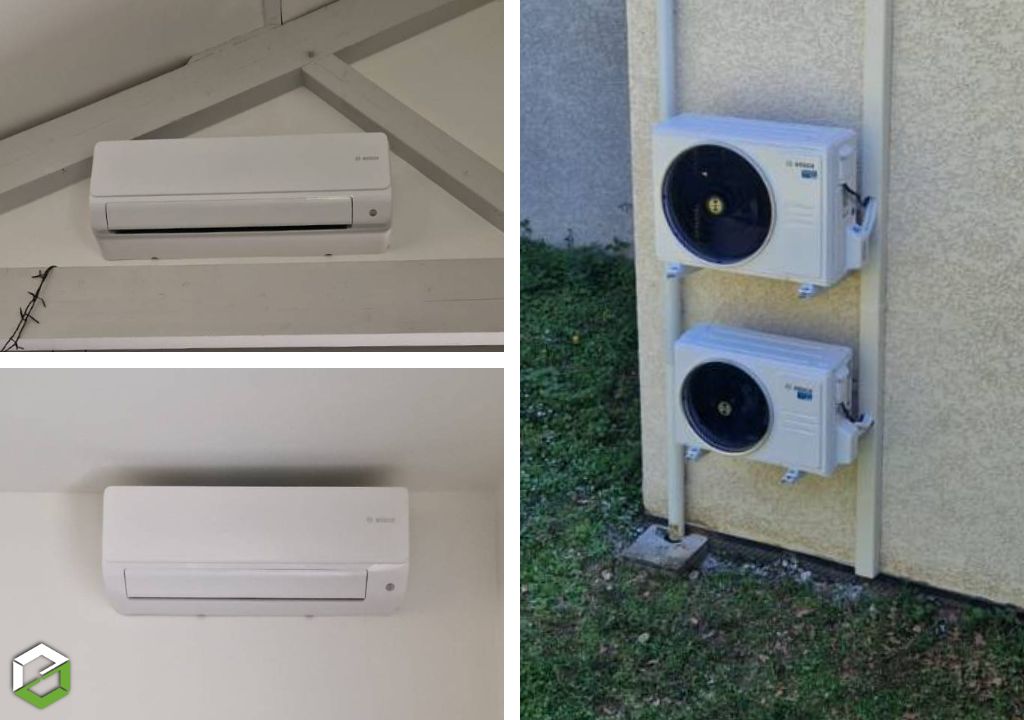 Consultez la chantier : installation de deux monosplits bosch dans une maison