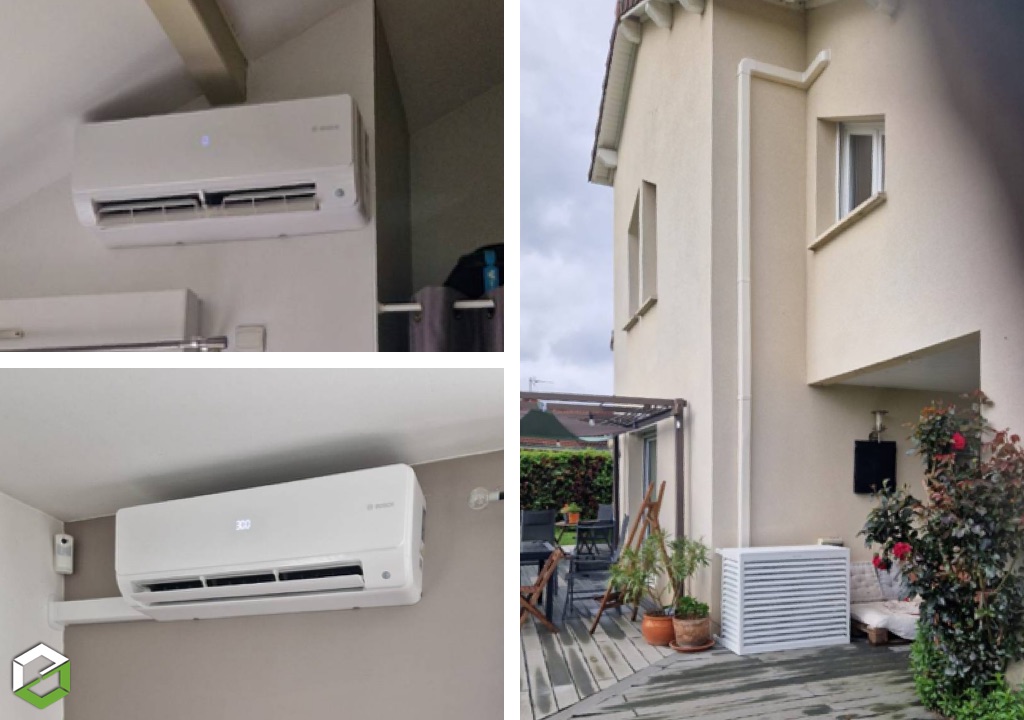installation d'une climatisation réversible bi-splits bosch