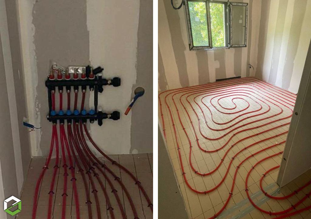installation d'un plancher chauffant / rafraichissant dans une maison neuve  