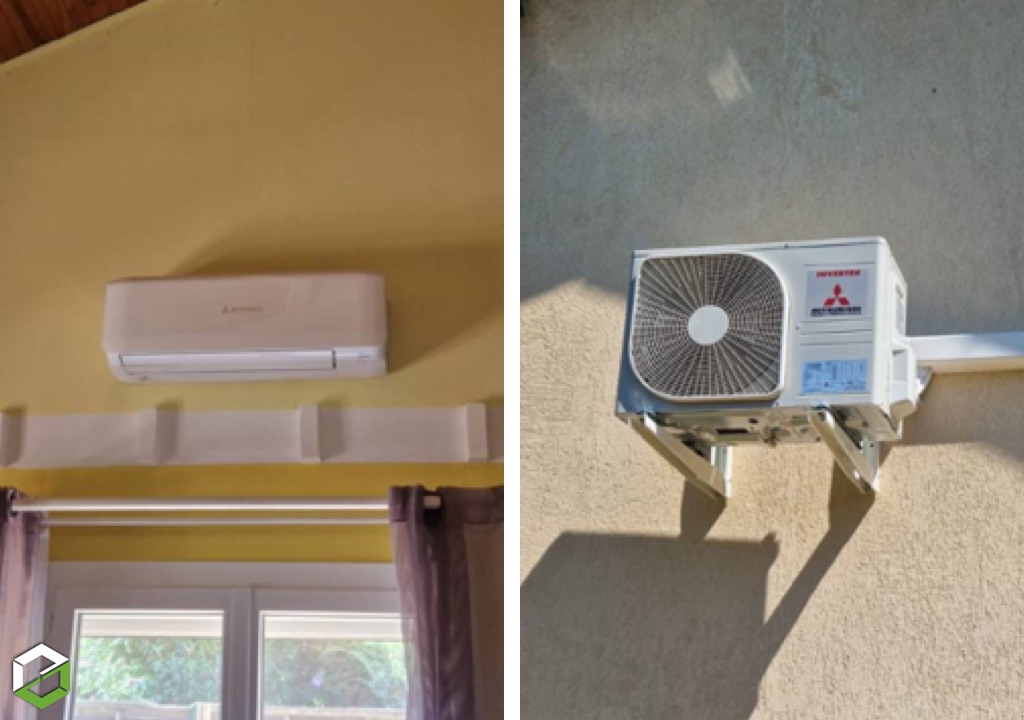 Consultez la chantier : installation de climatisation réversible mitsubishi heavy industries dans une maison