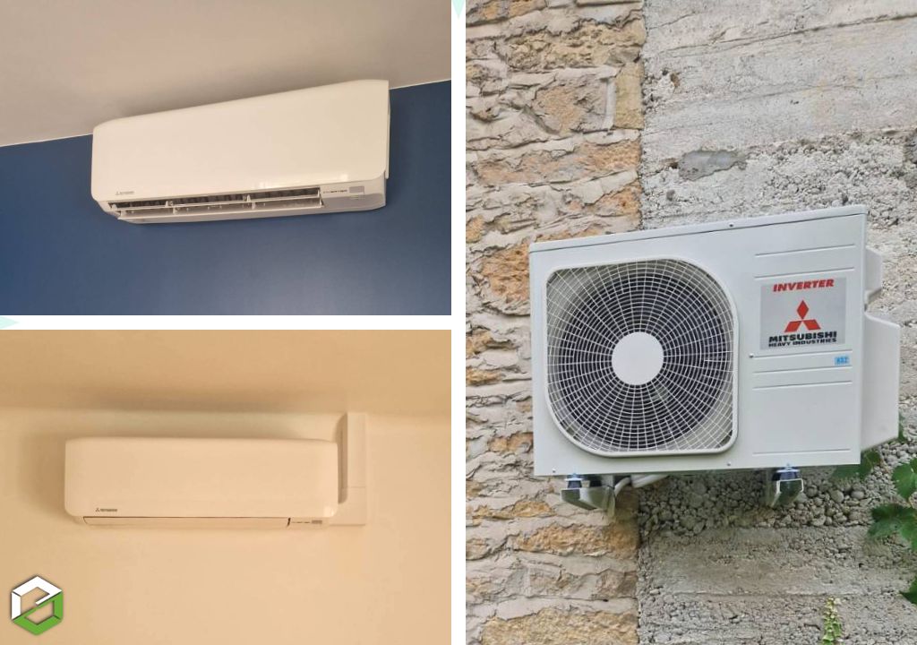 Consultez la chantier : installation de climatisation réversible mitsubishi heavy industries bi splits