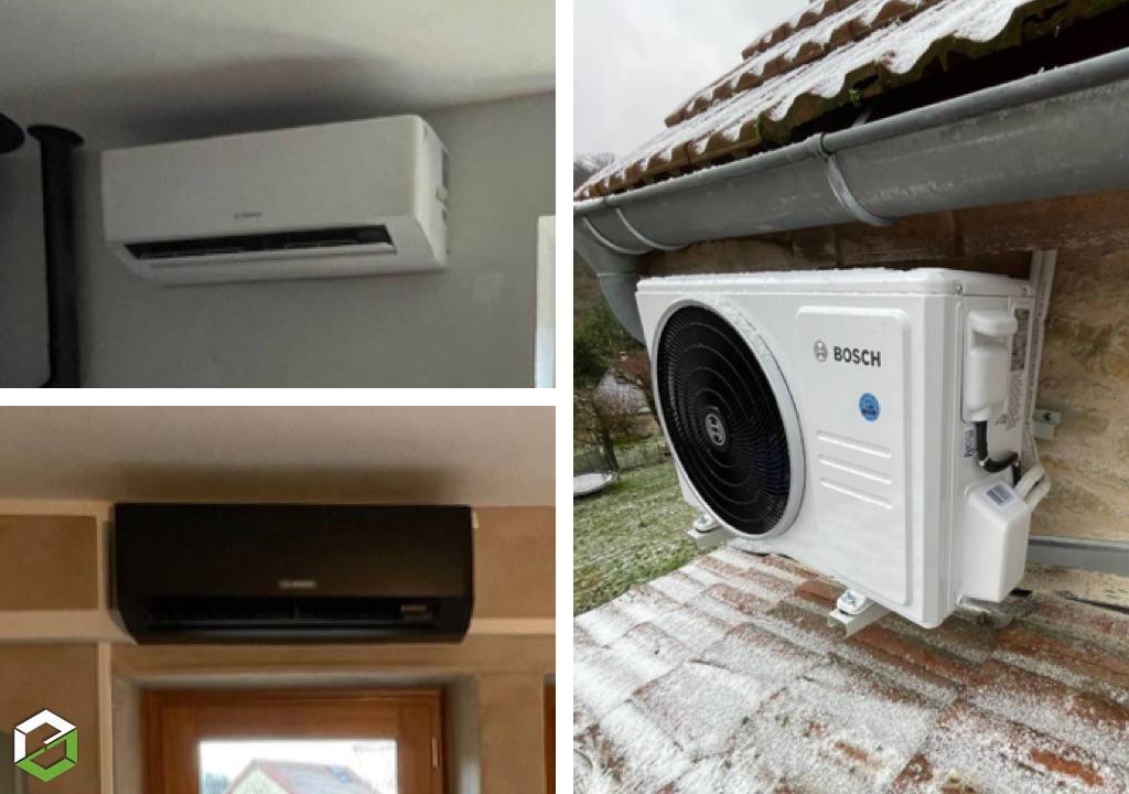 Installation de deux  Climatisations mono split BOSCH 7000i dans une maison 