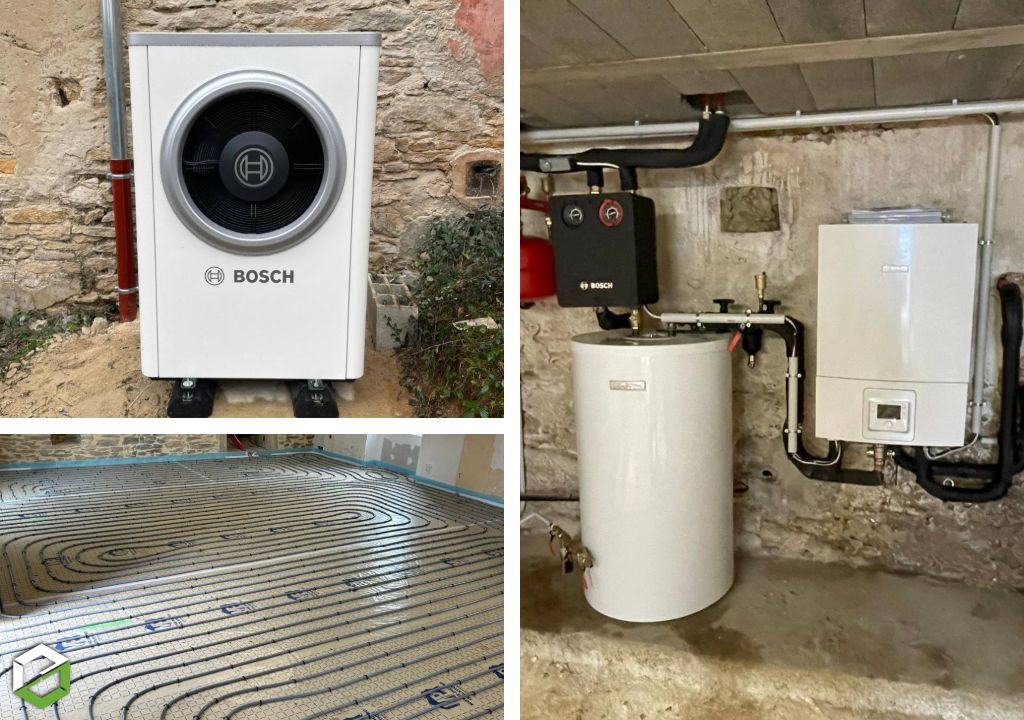 installation d'une pompe à chaleur air eau bosch 7000