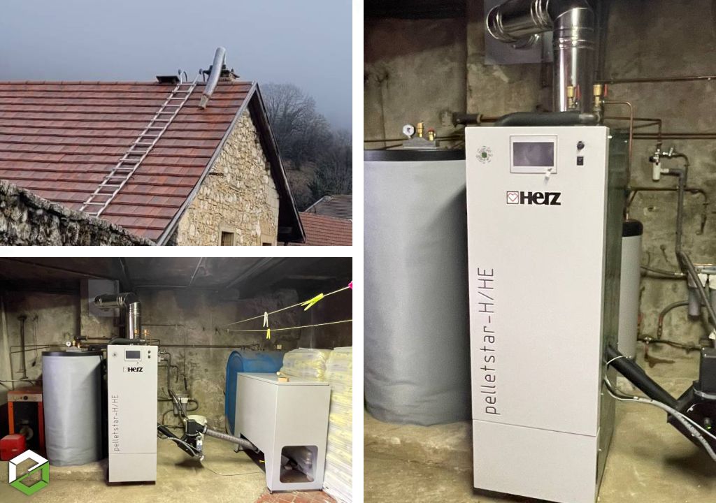 Installation d'une chaudière à granulés HERZ PELLETSTAR H18